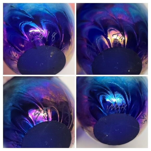 Mount St. Helen Egg Paperweight Marked MSH 95 Iridescent blue purple Vintage 90s - Picture 3 of 8
